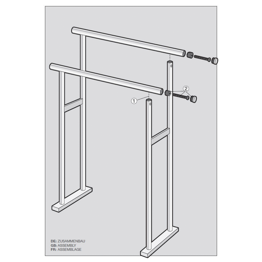 Zack Scala Polished Stainless Steel Towel Stand 40087