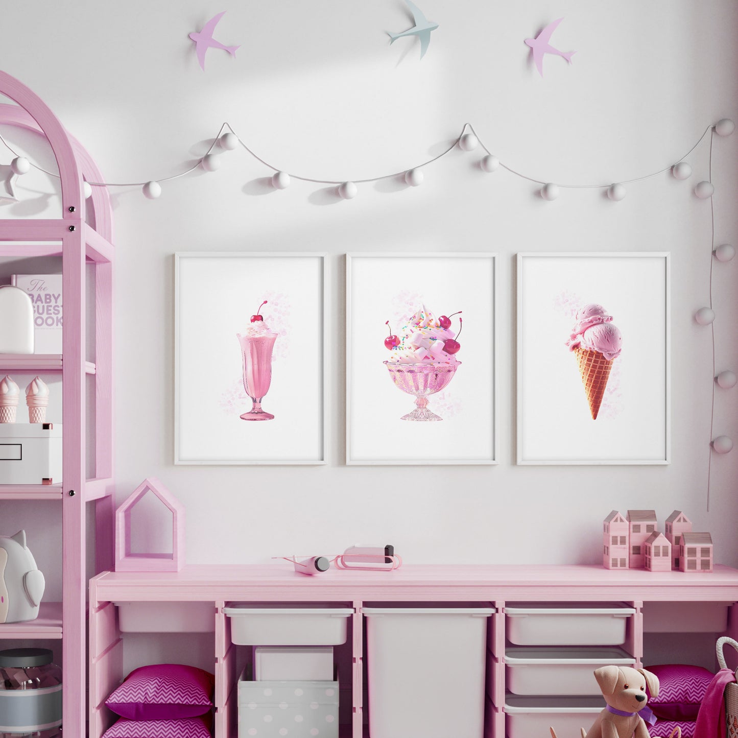 Wall Art Cool For Girls | Set of 3 Pop Wall art Prints
