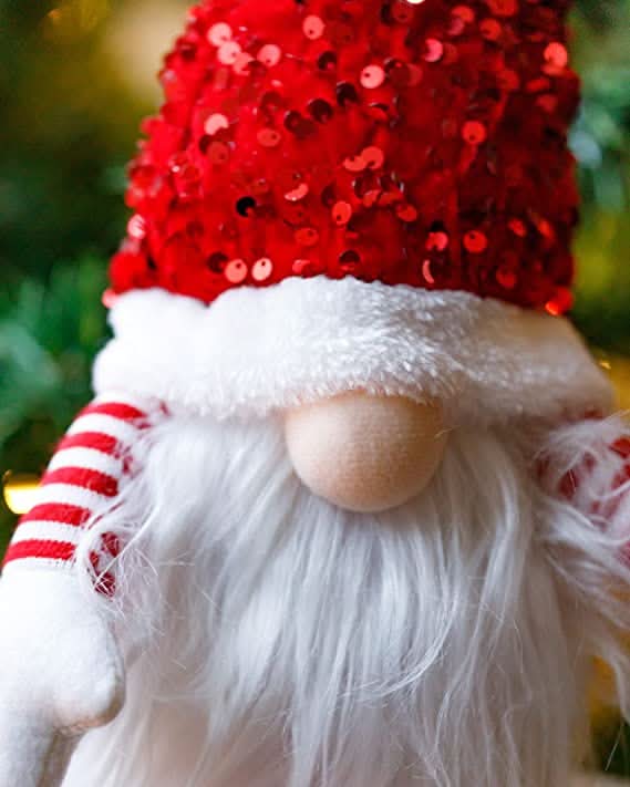 Christmas Glam Gonk Sparkle Furry - Red Seated