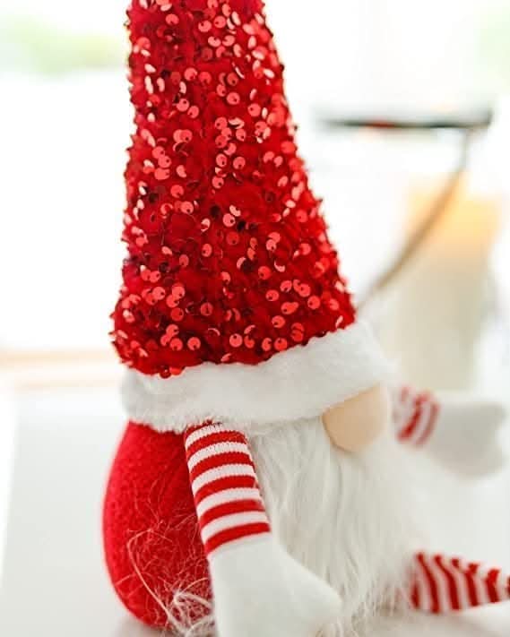 Christmas Glam Gonk Sparkle Furry - Red Seated