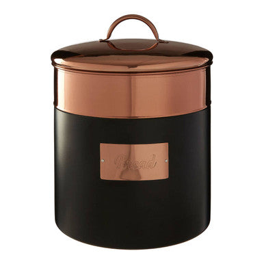 Charcoal And Copper Bread Bin