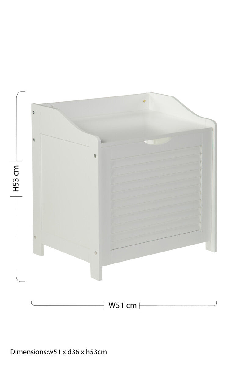 White Wood Laundry Storage Cabinet