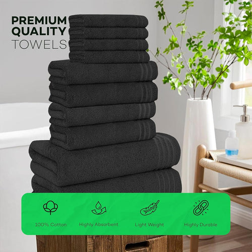 10 Piece Monaco Luxury Egyptian Cotton Towel Set