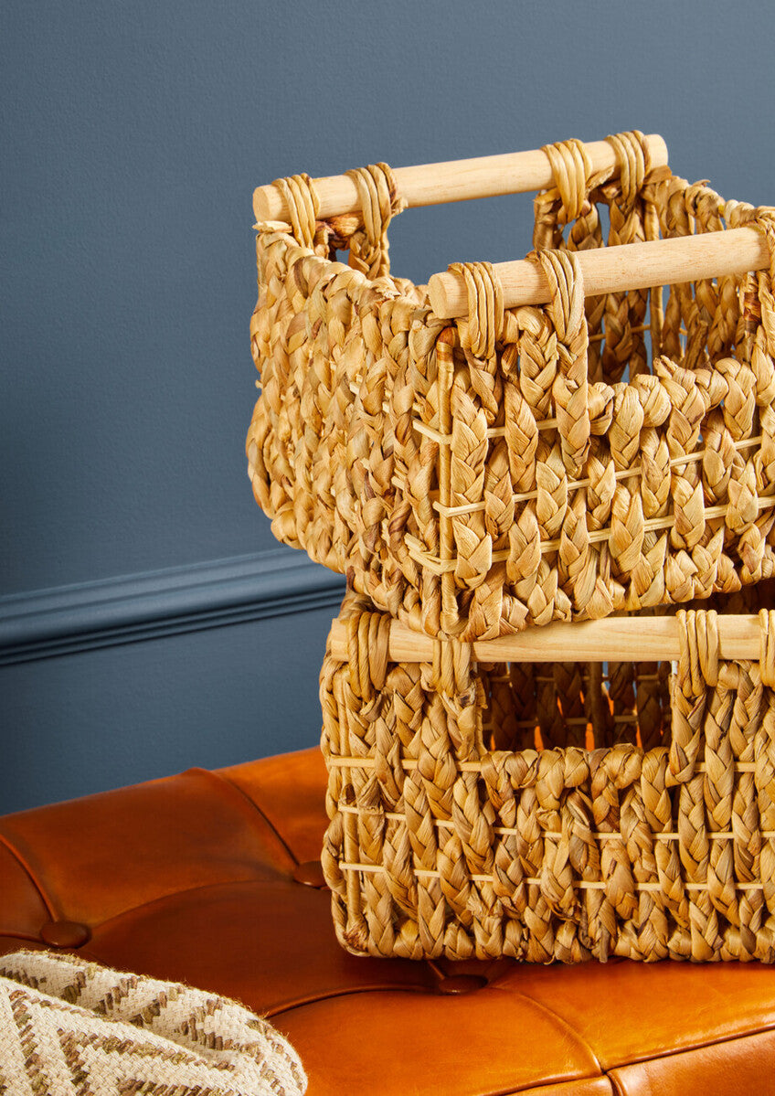 Set Of 5 Water Hyacinth Storage Baskets