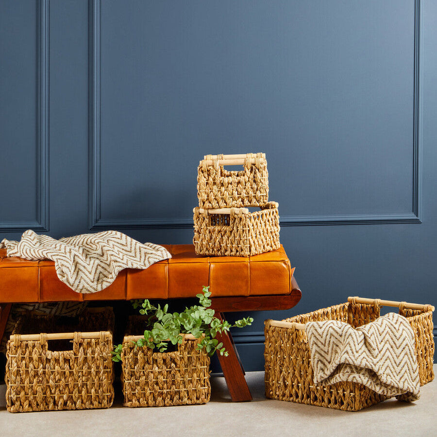 Set Of 5 Water Hyacinth Storage Baskets