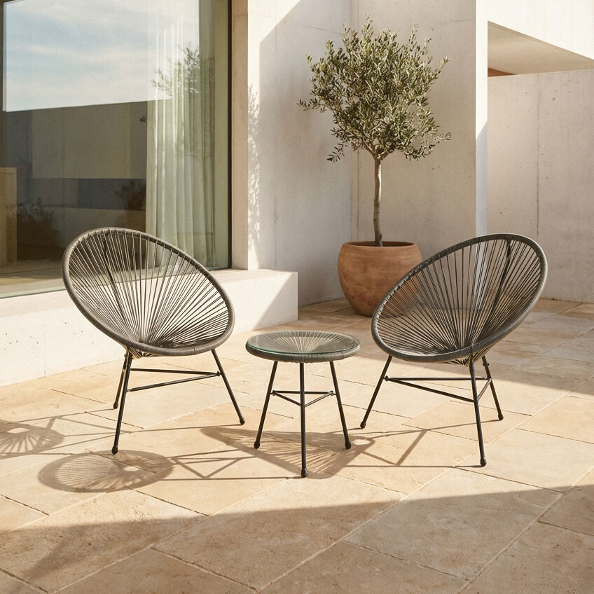 3 Piece Rattan Patio Set