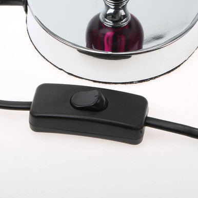 Chrome Table Lamp with Purple Shade