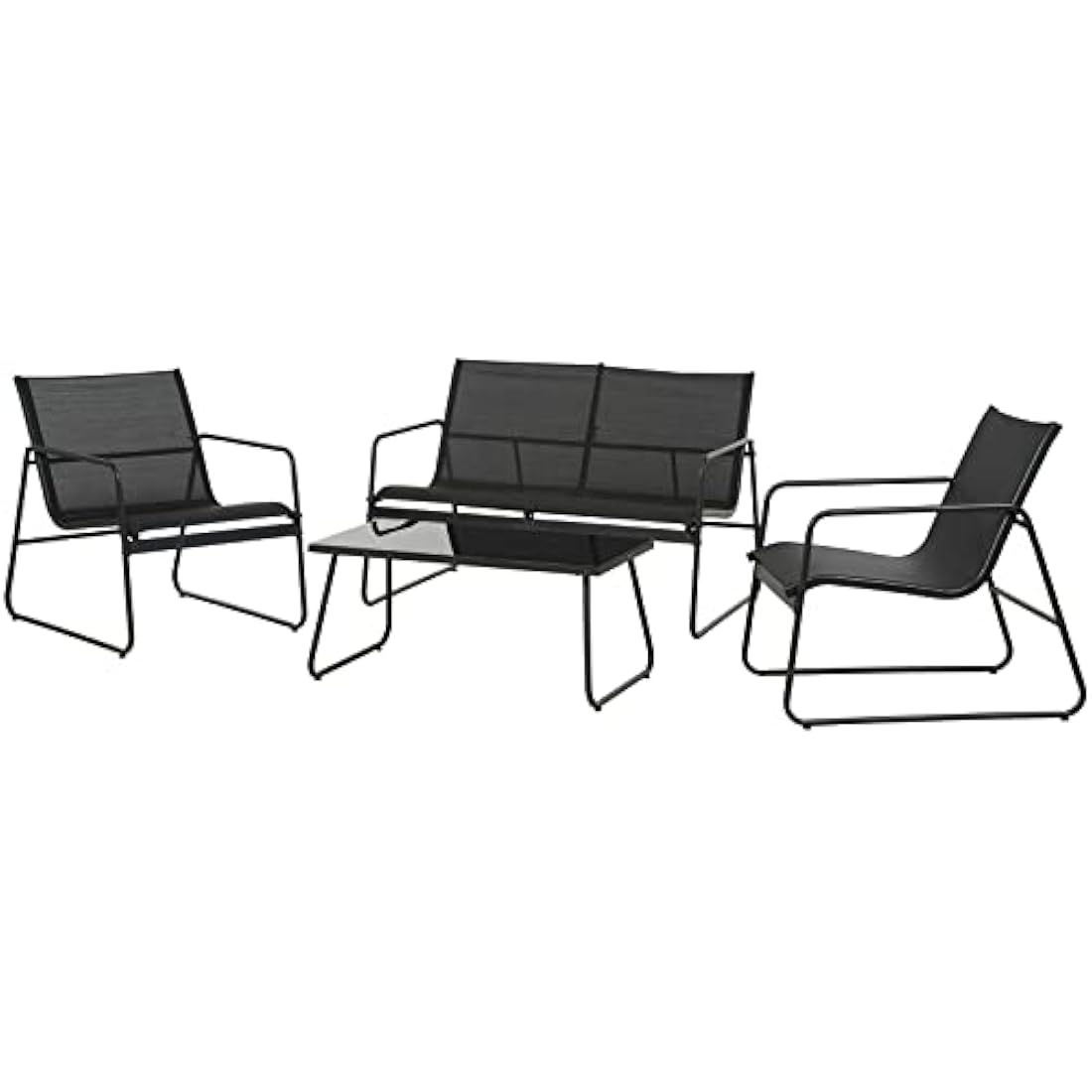 Grand patio Conversation Sets 4 Pieces, Garden Table, 2 Chairs, Loveseat