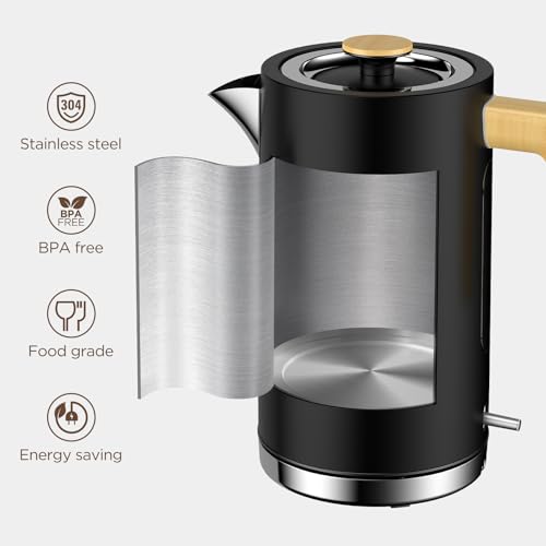 Electric Kettle, Black Stainless Steel