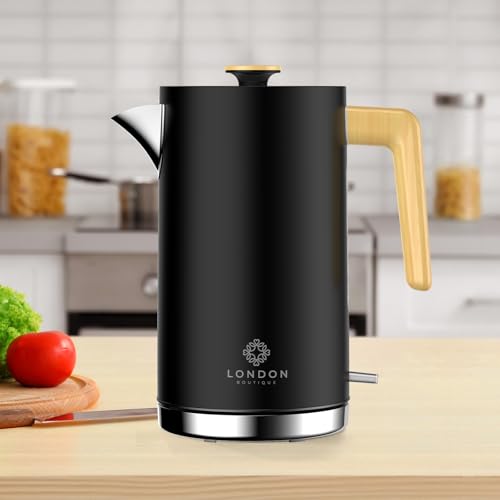 Electric Kettle, Black Stainless Steel