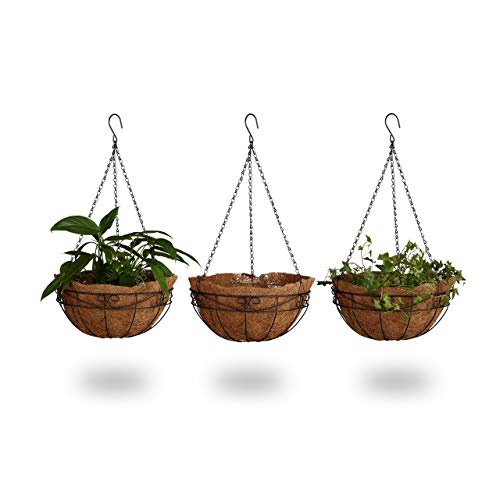 Set of 3 Flower Baskets, Coconut