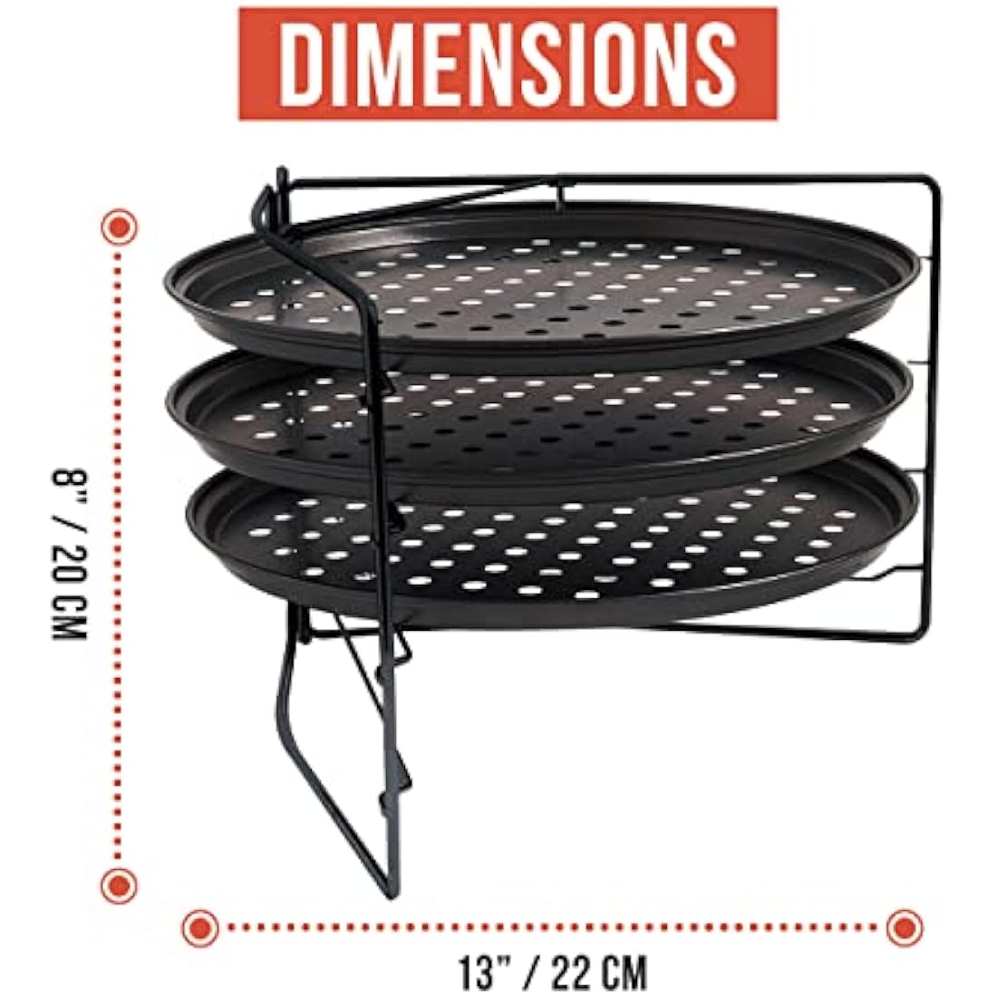 Pizza Baking Set with 3 Pizza Pans and Pizza Rack