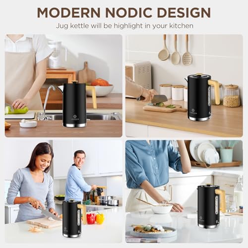 Electric Kettle, Black Stainless Steel