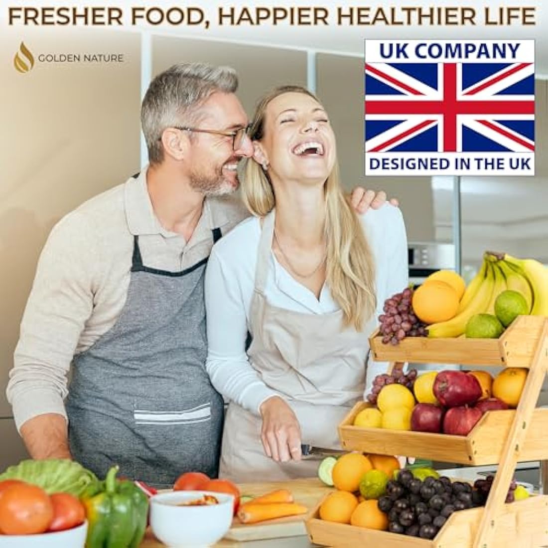 3-Tier Bamboo Fruit & Vegetable Storage Organiser