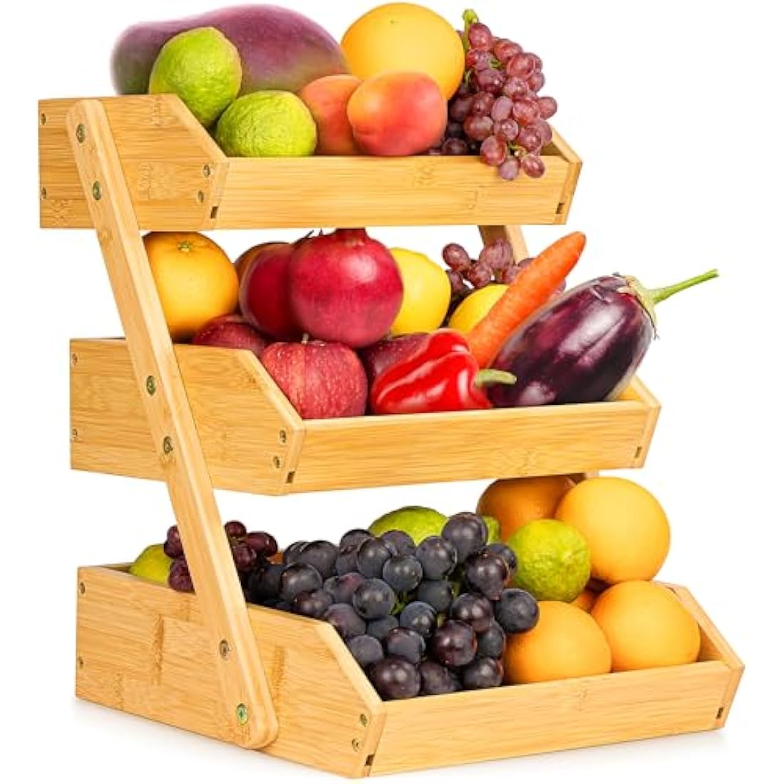 3-Tier Bamboo Fruit & Vegetable Storage Organiser