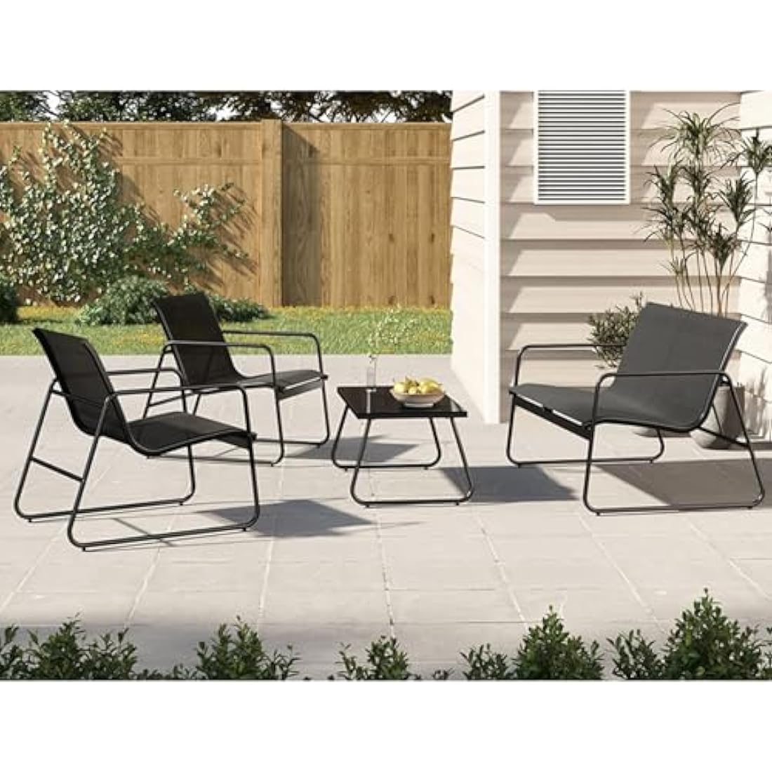 Grand patio Conversation Sets 4 Pieces, Garden Table, 2 Chairs, Loveseat