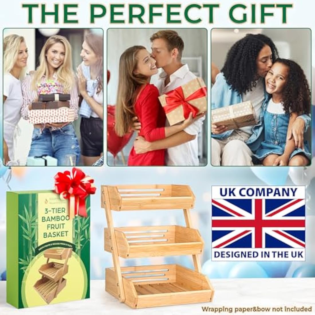 3-Tier Bamboo Fruit & Vegetable Storage Organiser