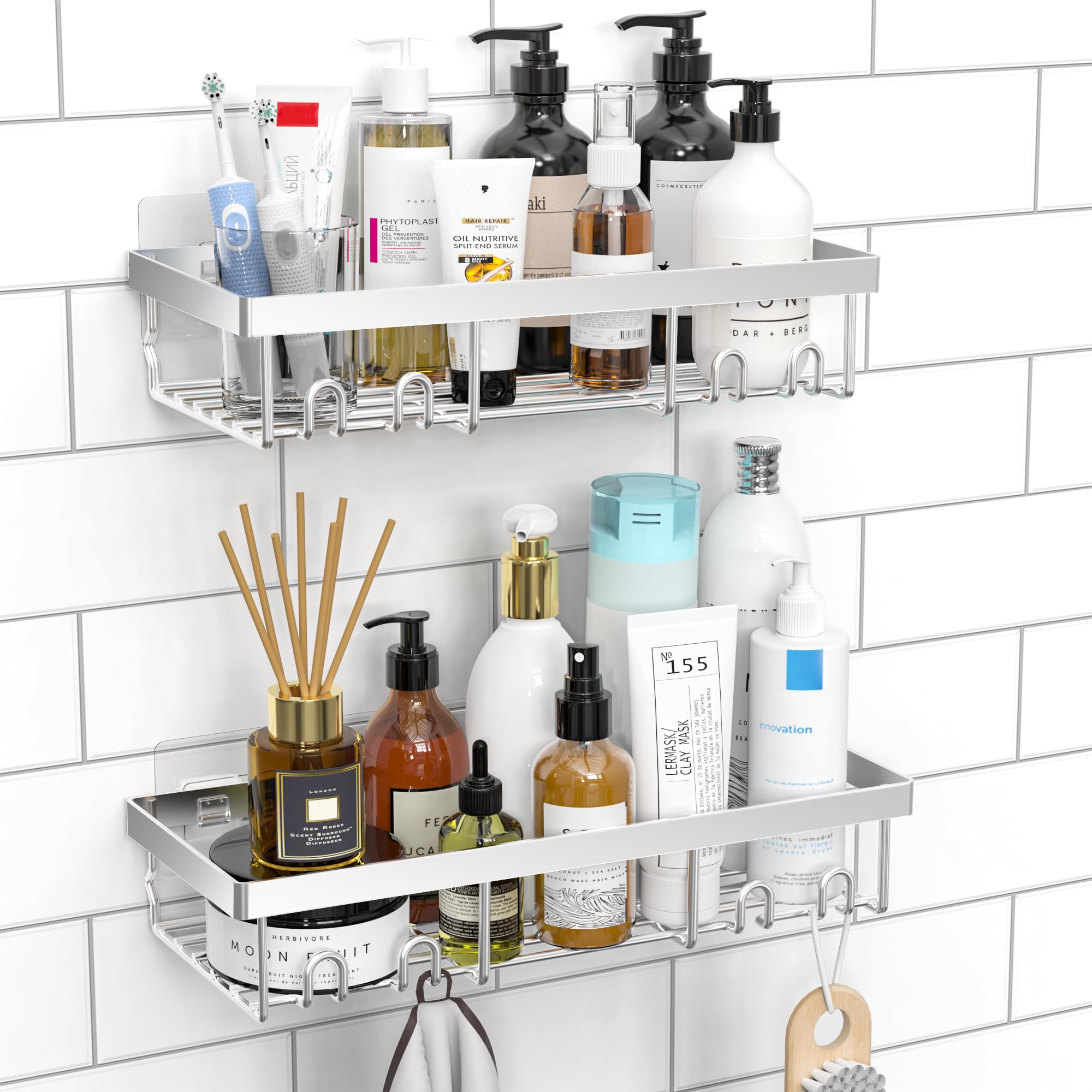 Shower Caddy Shelf Organiser 2 Pack
