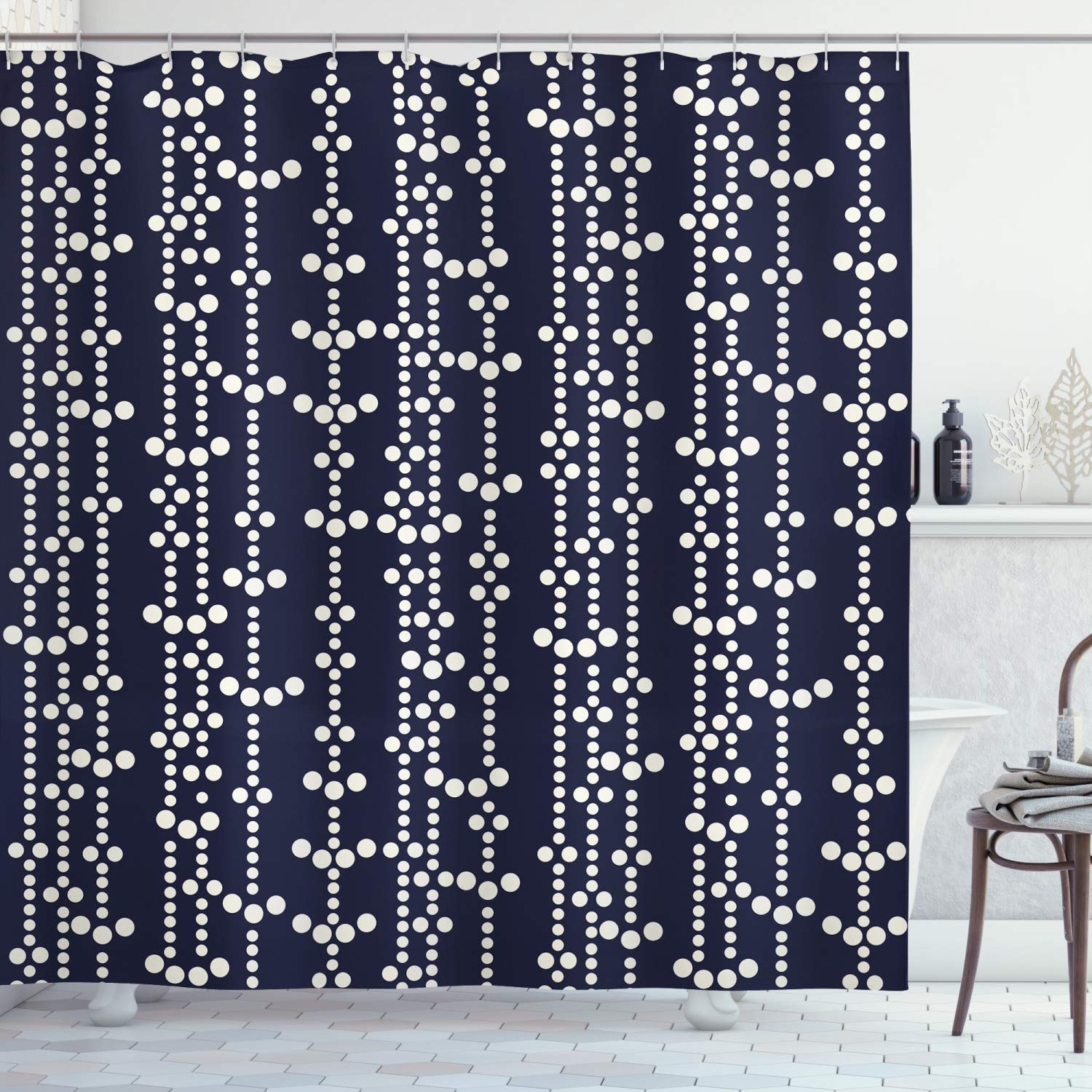 Geometric Shower Curtain Set with Hooks