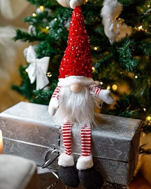 Christmas Glam Gonk Sparkle Furry - Red Seated