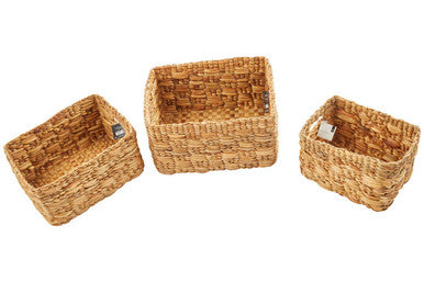 Natural Water Hyacinth Storage Baskets