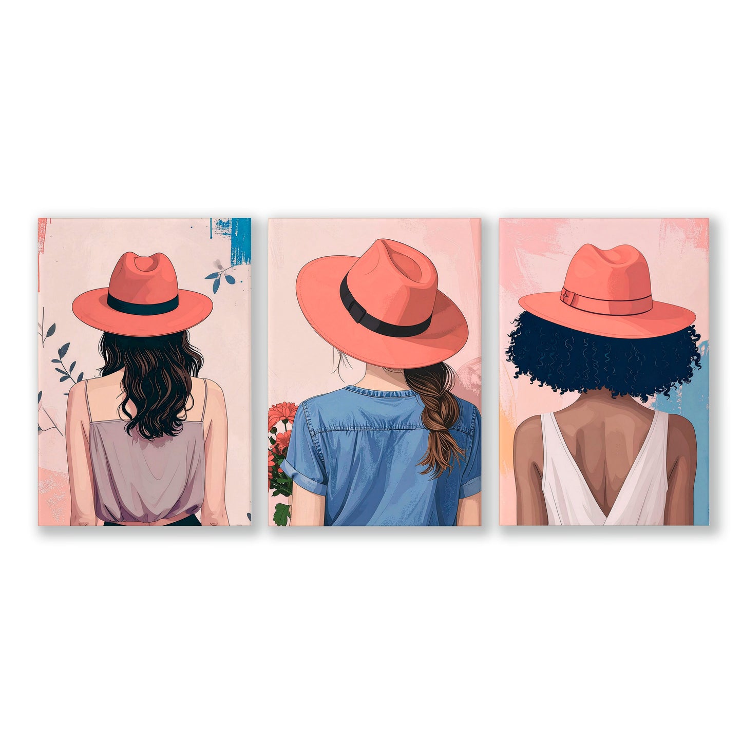 Boho Artwork | Set of 3 Boho Women Wall art Prints