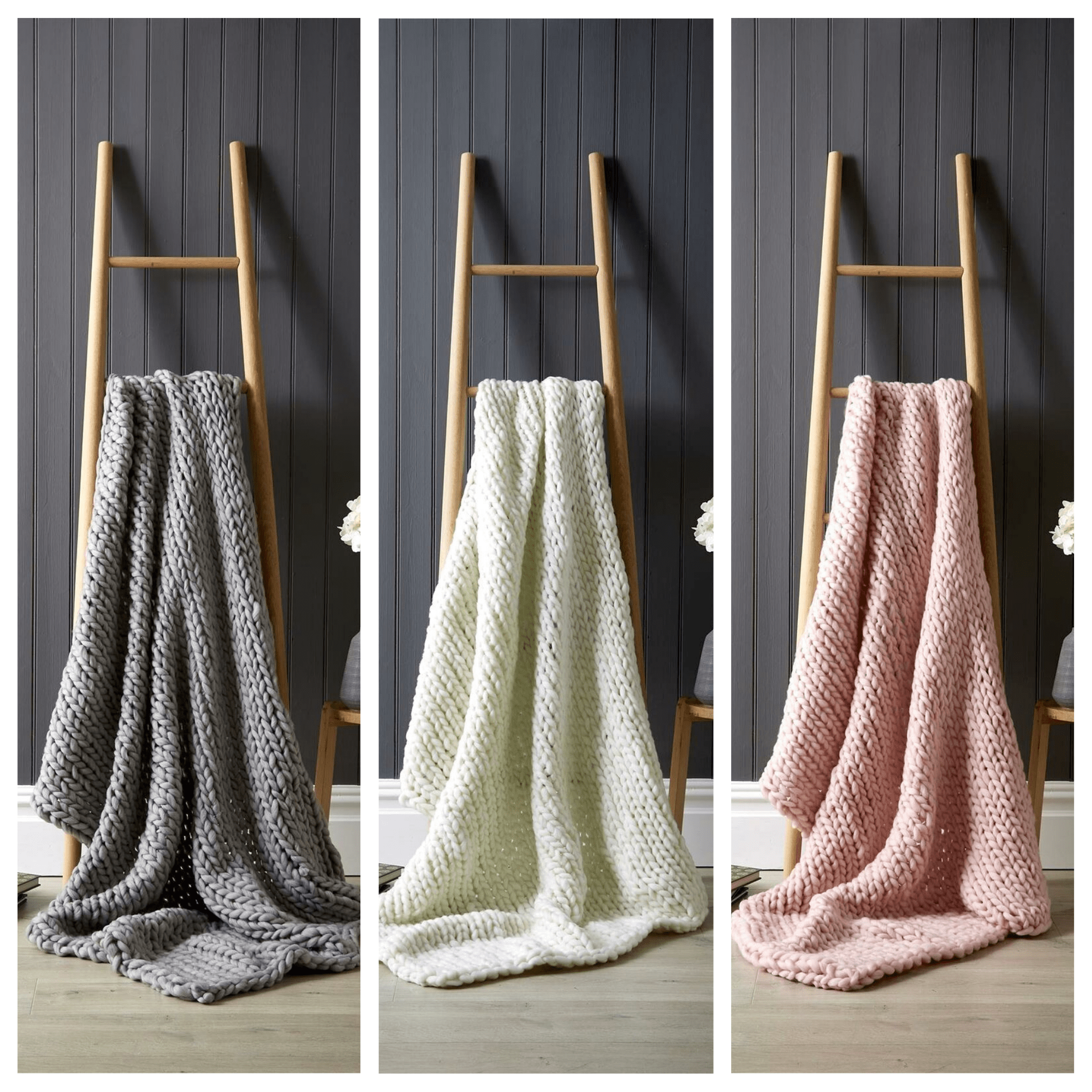 Handmade Chunky Cable Knit Throw