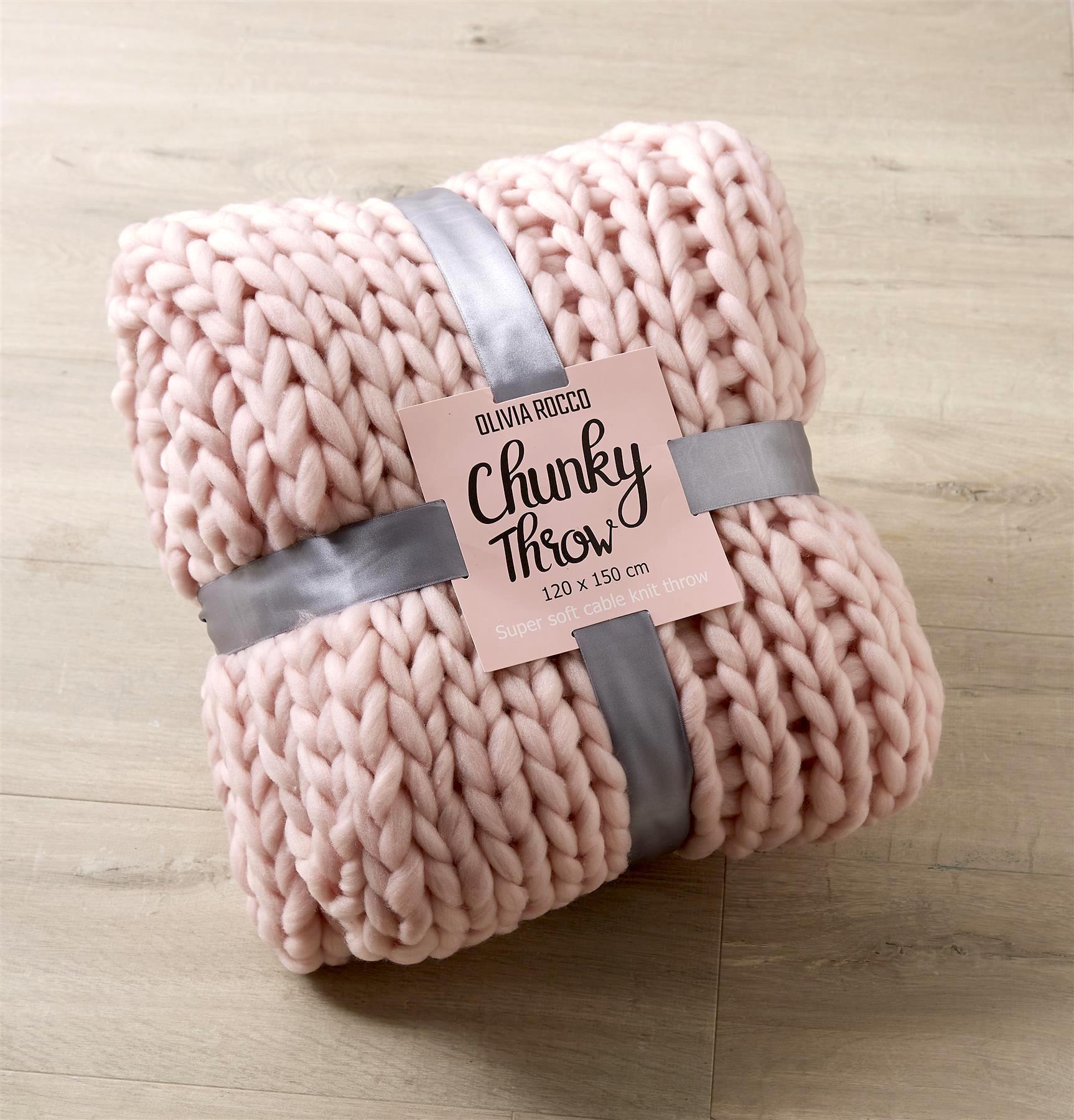 Handmade Chunky Cable Knit Throw