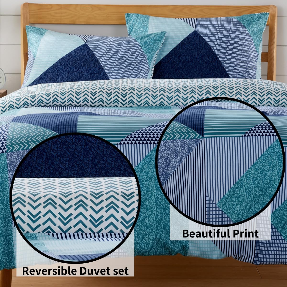 Jasper Teal Durable Printed Duvet Cover Set