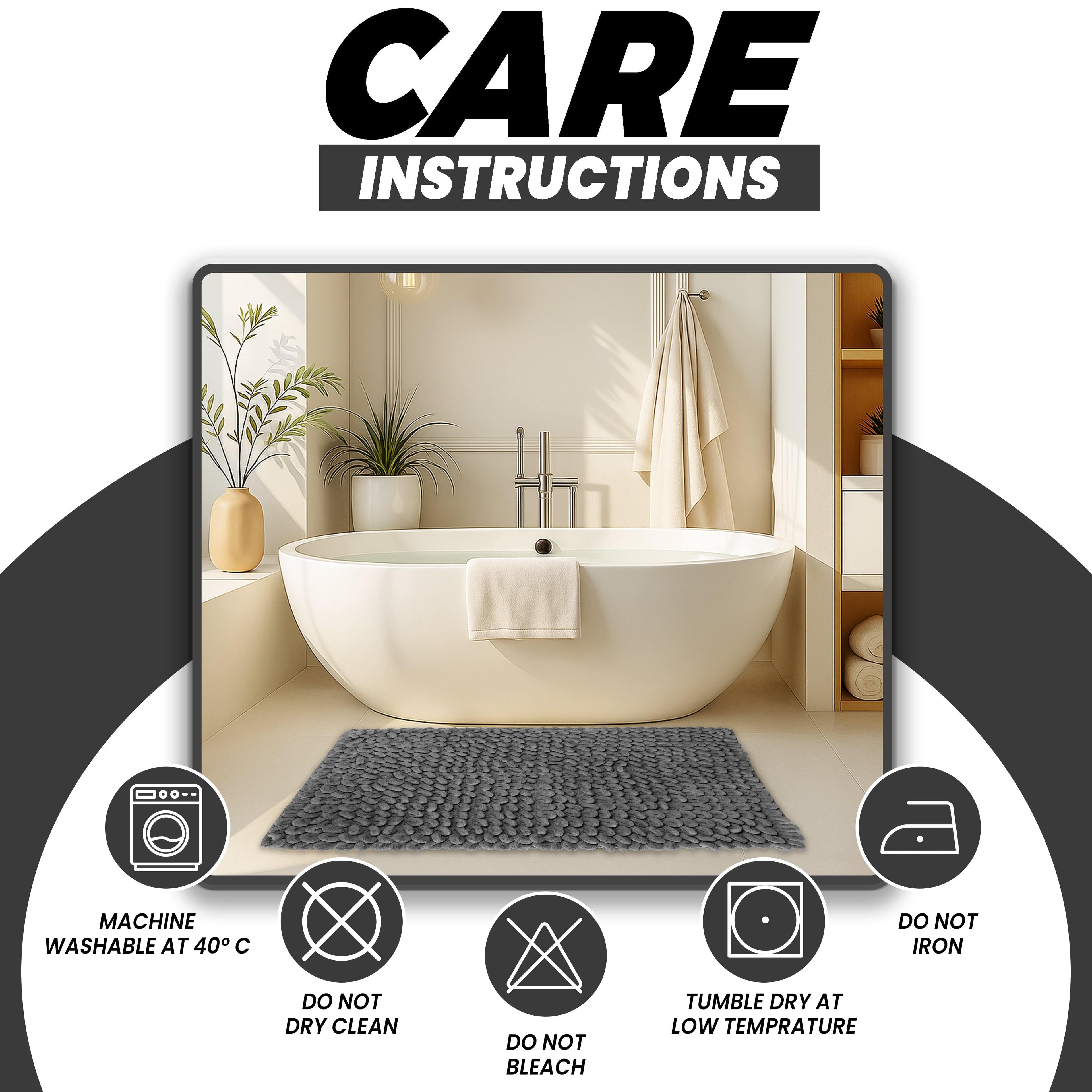 Jumbo Loop Bath Mat Non Slip Water Absorbent