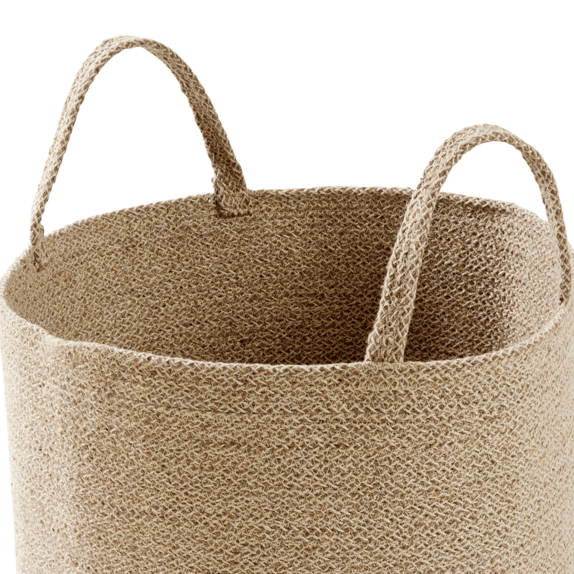Large Woven Cotton Laundry Basket with Handles