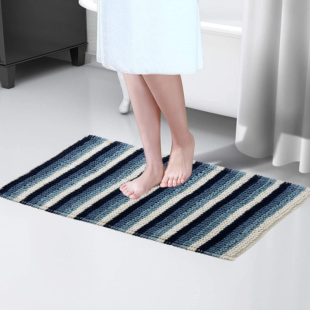 Soft Absorbent Stripe Bathmat