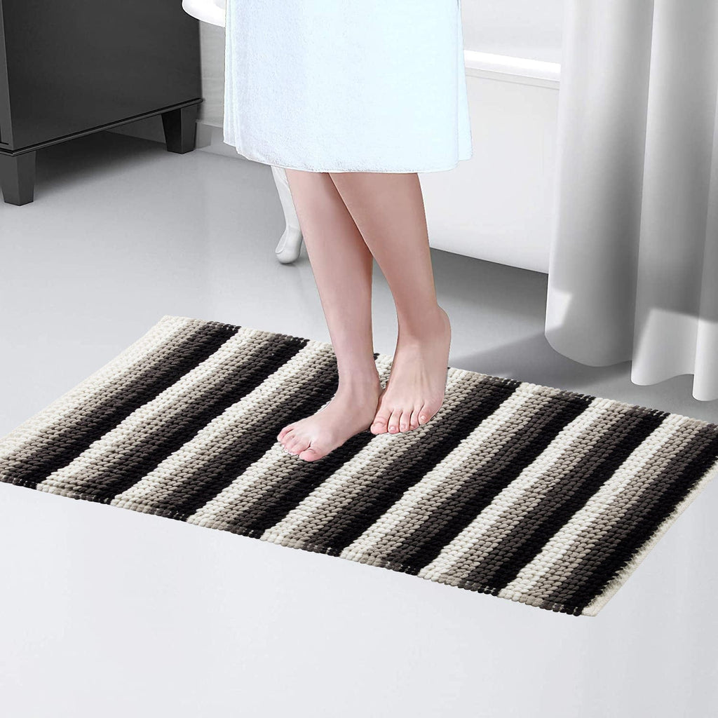Soft Absorbent Stripe Bathmat