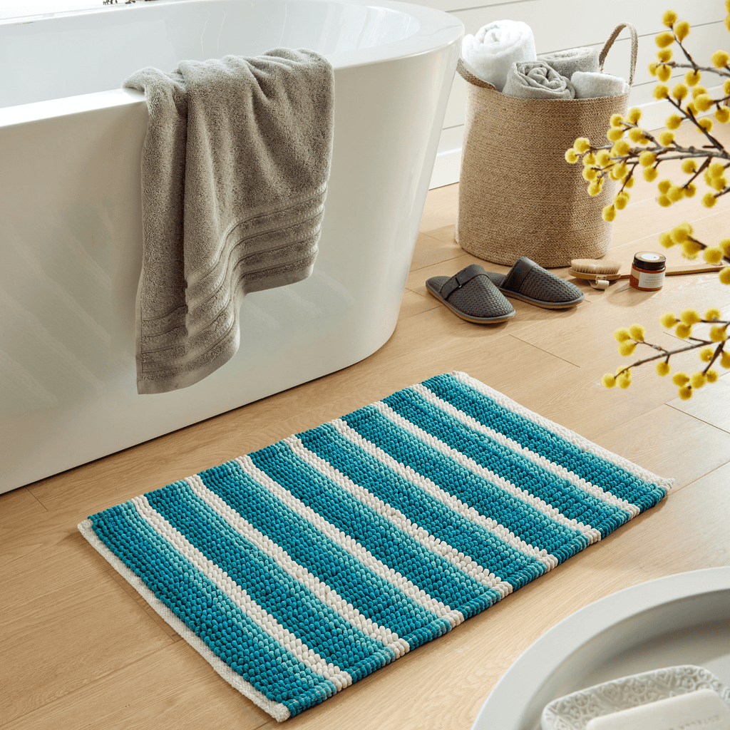 Soft Absorbent Stripe Bathmat