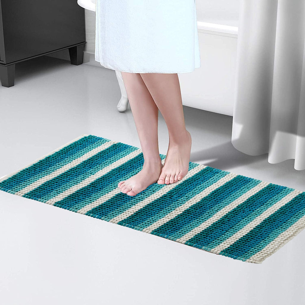 Soft Absorbent Stripe Bathmat