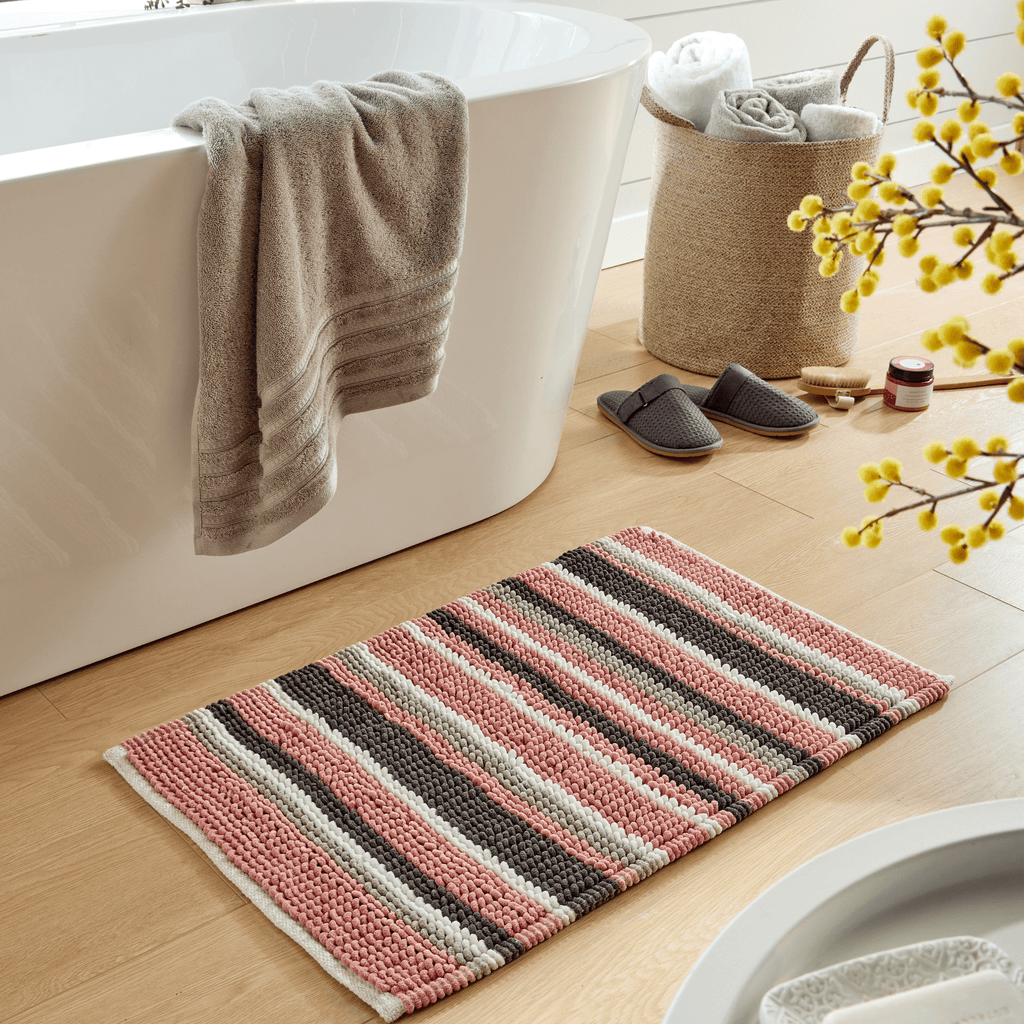 Soft Absorbent Stripe Bathmat