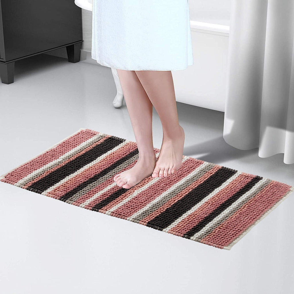 Soft Absorbent Stripe Bathmat