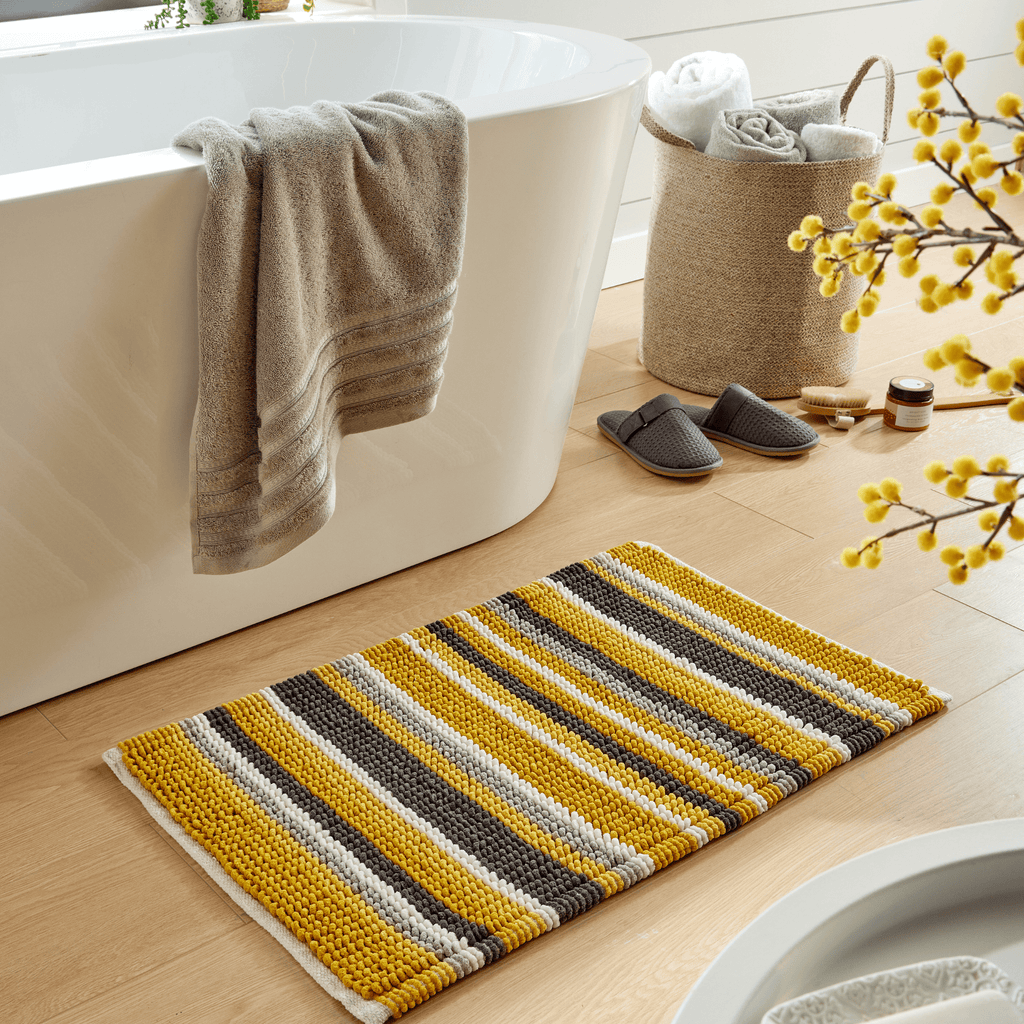 Soft Absorbent Stripe Bathmat