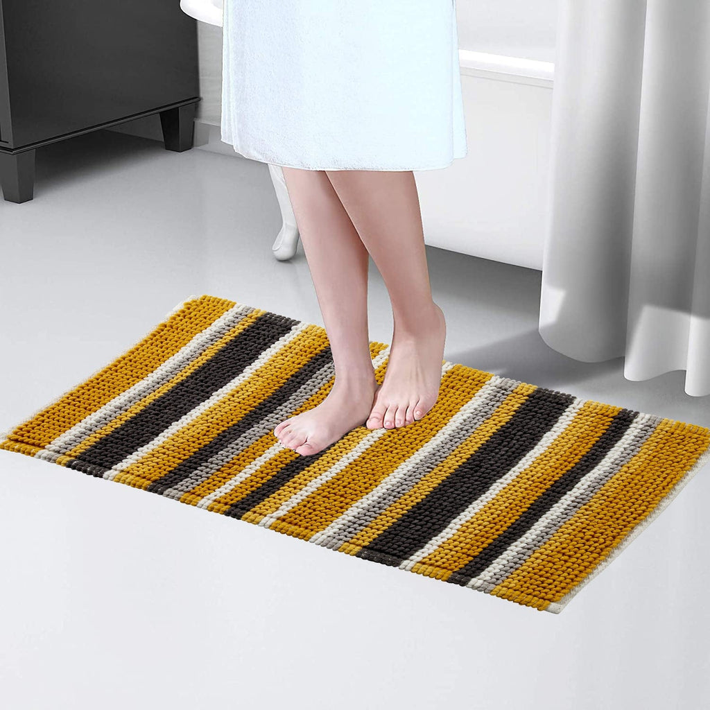 Soft Absorbent Stripe Bathmat