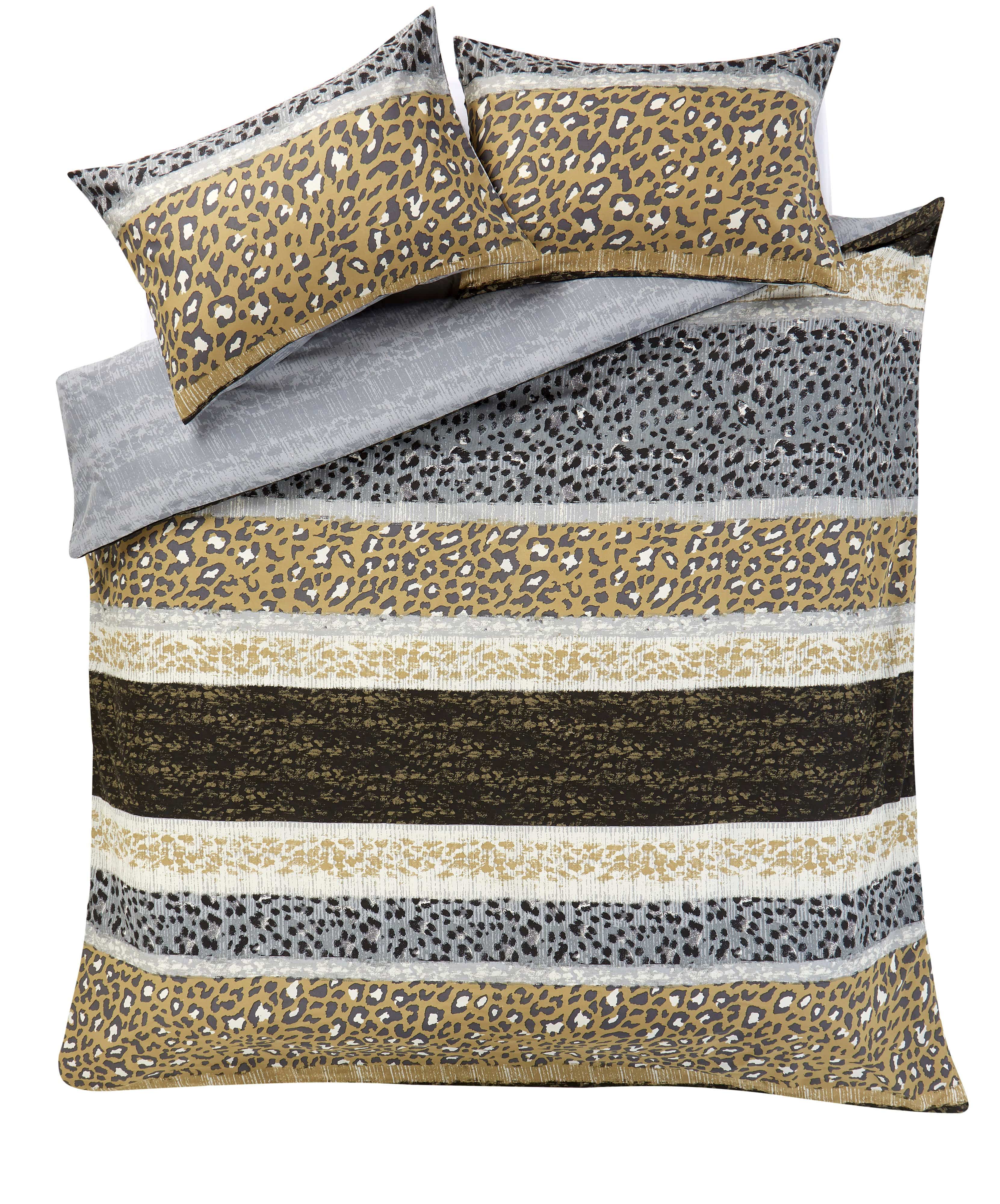 Safari Print Cotton Rich Duvet Set with Wildlife Jungle Design Bedding