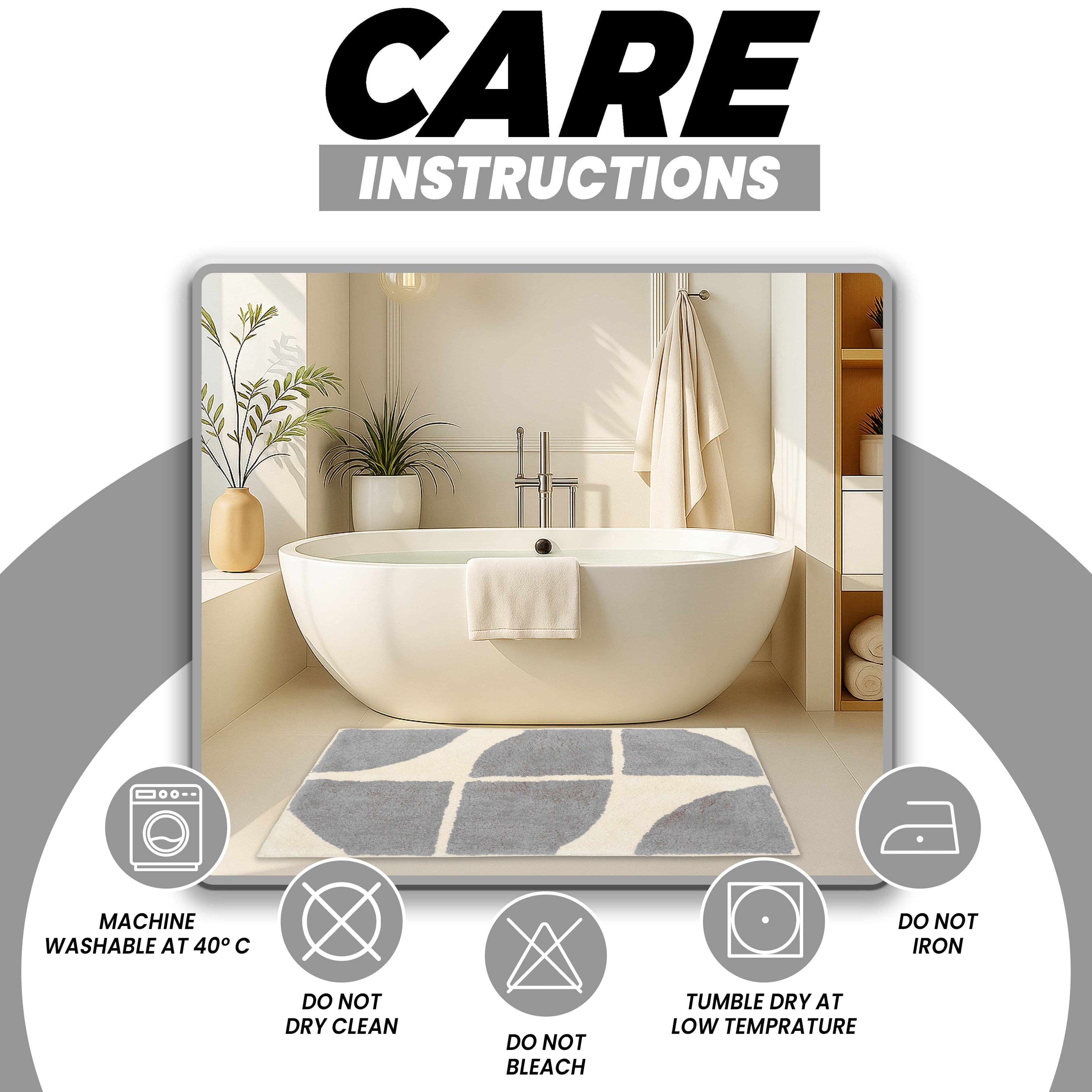 Bath Mat Non Slip Backing Super Soft Water Absorbent